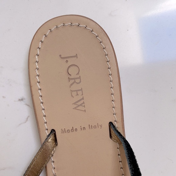 Jcrew black velvet and leather thong sandal - Picture 2 of 4
